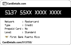Card Details: 513755