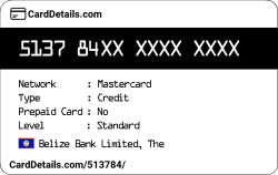 Card Details: 513784