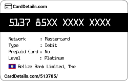 Card Details: 513785