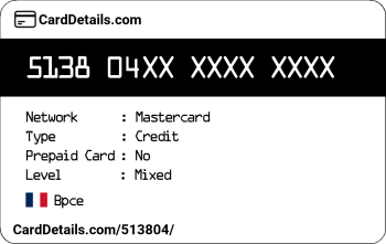 Card Details: 513804