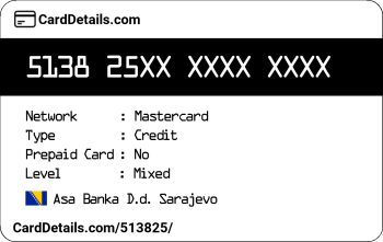 Card Details: 513825
