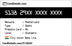 Card Details: 513829