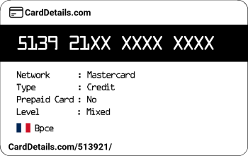 Card Details: 513921