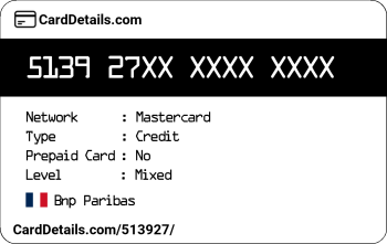 Card Details: 513927