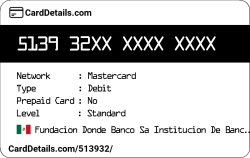 Card Details: 513932