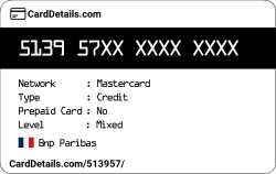 Card Details: 513957