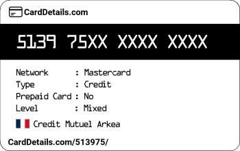Card Details: 513975
