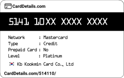 Card Details: 514110