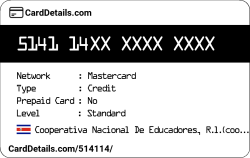 Card Details: 514114