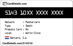 Card Details: 514310