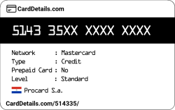 Card Details: 514335