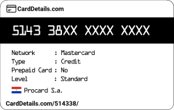 Card Details: 514338