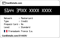 Card Details: 514439