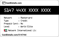 Card Details: 514744