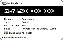 Card Details: 514762