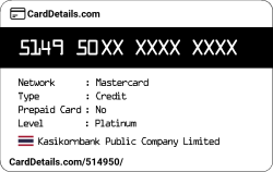 Card Details: 514950