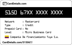 Card Details: 515067