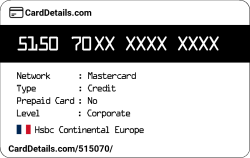 Card Details: 515070