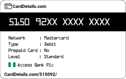 Card Details: 515092