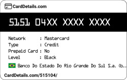 Card Details: 515104