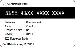 Card Details: 515341