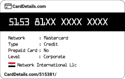 Card Details: 515381
