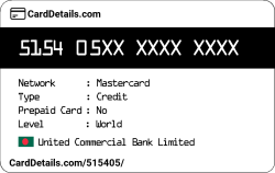Card Details: 515405