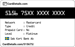 Card Details: 515675