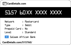Card Details: 515760