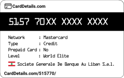 Card Details: 515770