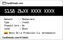 Card Details: 515826