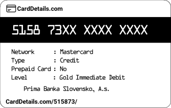 Card Details: 515873