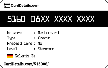 Card Details: 516008