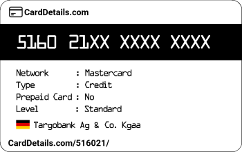 Card Details: 516021