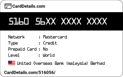 Card Details: 516056