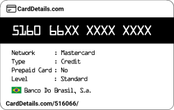 Card Details: 516066