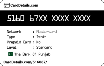 Card Details: 516067