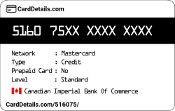 Card Details: 516075