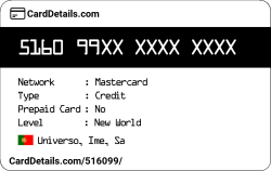 Card Details: 516099