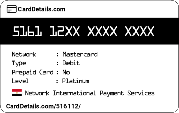 Card Details: 516112