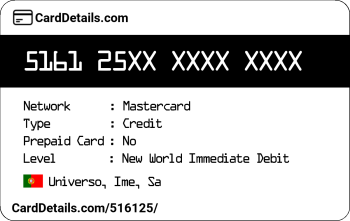 Card Details: 516125