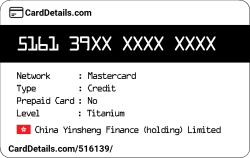 Card Details: 516139