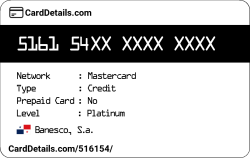 Card Details: 516154