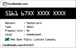 Card Details: 516167