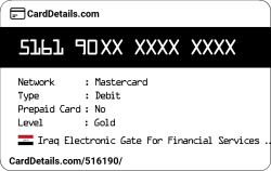 Card Details: 516190