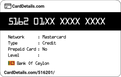 Card Details: 516201