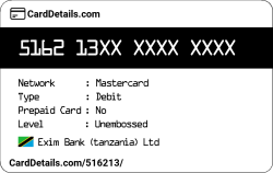Card Details: 516213