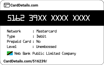Card Details: 516239