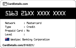 Card Details: 516321