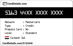 Card Details: 516344